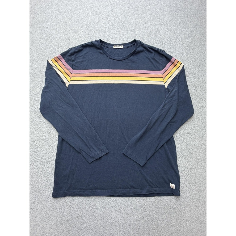 Marine Layer Shirt Mens M/L Blue Long Sleeve Retro Stripe Modal TENCEL Tee